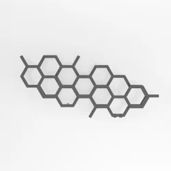 Grzejnik dekoracyjny poziomy Hex 502x1126 grafit, podłączenie dolne prawe