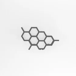 Grzejnik dekoracyjny poziomy Hex 422x711 grafit, podłączenie dolne prawe