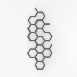 Grzejnik dekoracyjny pionowy Hex 1220x486 grafit, podłączenie dolne