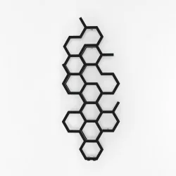 Grzejnik dekoracyjny pionowy Hex 1220x486 czarny, podłączenie dolne
