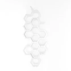 Grzejnik dekoracyjny pionowy Hex 1220x486 biały, podłączenie dolne