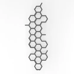 Grzejnik dekoracyjny pionowy Hex 1700x573 grafit, podłączenie dolne