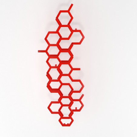 Grzejnik dekoracyjny pionowy Hex o wymiarach 170x57 w kolorze czerwonym.