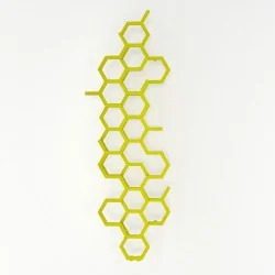 Grzejnik dekoracyjny pionowy Hex 1700x573 limonka, podłączenie dolne