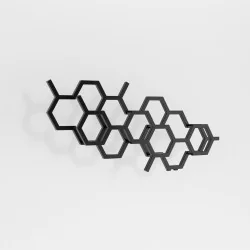 Grzejnik dekoracyjny poziomy Hex 502x1126 czarny, podłączenie dolne prawe