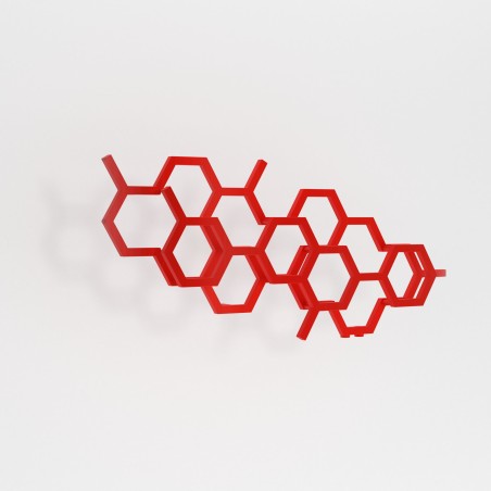 Grzejnik dekoracyjny poziomy Hex, o wymiarach 50x112 w kolorze czerwonym.