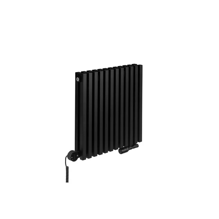 Grzejnik dekoracyjny elektryczny EXTREME 575x600, grzałka RUMBA, czarny, lewy