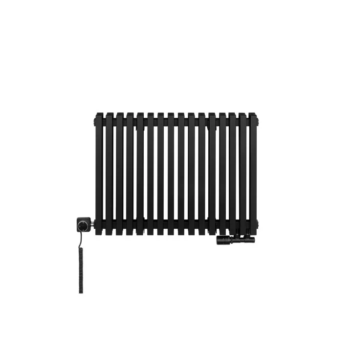 Grzejnik dekoracyjny elektryczny EXTREME 575x800, grzałka RUMBA, czarny, lewy
