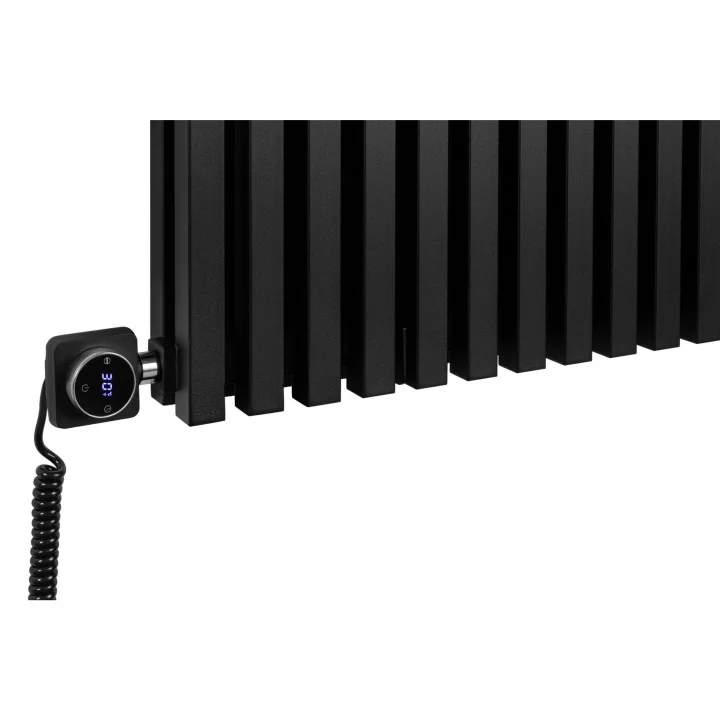 Grzejnik dekoracyjny elektryczny EXTREME 575x800, grzałka SQUARE, czarny, lewy