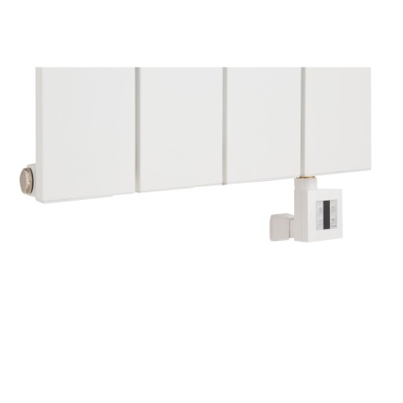 Grzałka KTX4 600W biała, podłączona do grzejnika dekoracyjnego Drama 180x37 białego. 