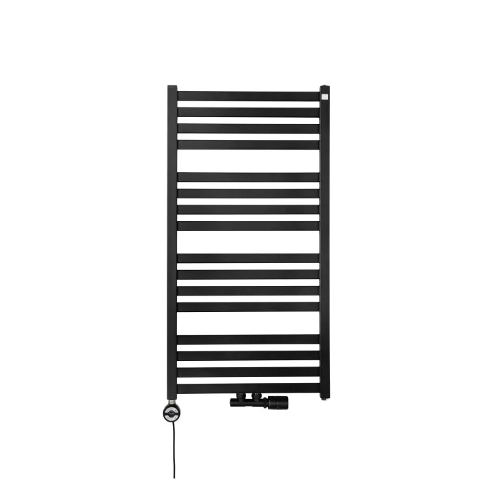 Grzejnik łazienkowy wodno-elektryczny Moon 960x500 D50 czarny mat