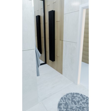 Grzejnik dekoracyjny Samum 2, 180x25 w kolorze czarnego matu.