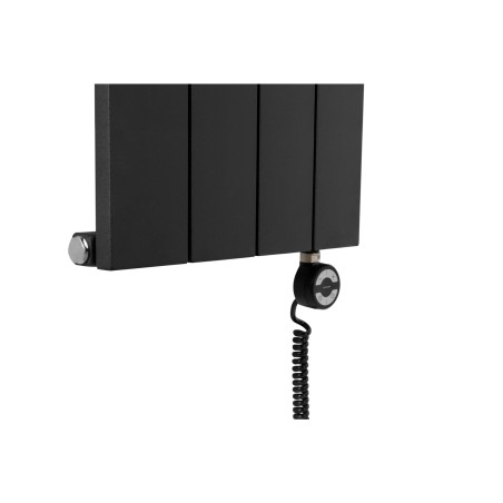 Grzałka elektryczna MOA 600W, na grzejniku dekoracyjnym Drama 180x37 czarnym. 
