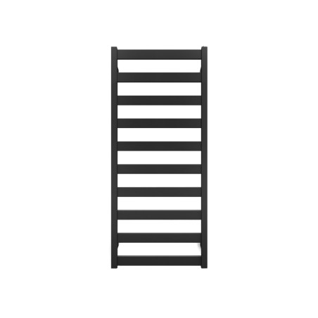 Grzejnik łazienkowy Terma Leda. Grzejnik wąski o szerokości 50cm i wysokości 115cm, kolor czarny, z podłączeniem dolnym o rozstawie 470mm