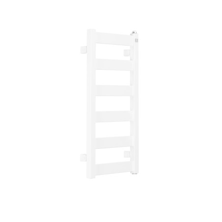 Grzejnik łazienkowy Terma Leda. Grzejnik wąski o szerokości 30cm i wysokości 67cm, kolor biały, z podłączeniem dolnym o rozstawie 270mm